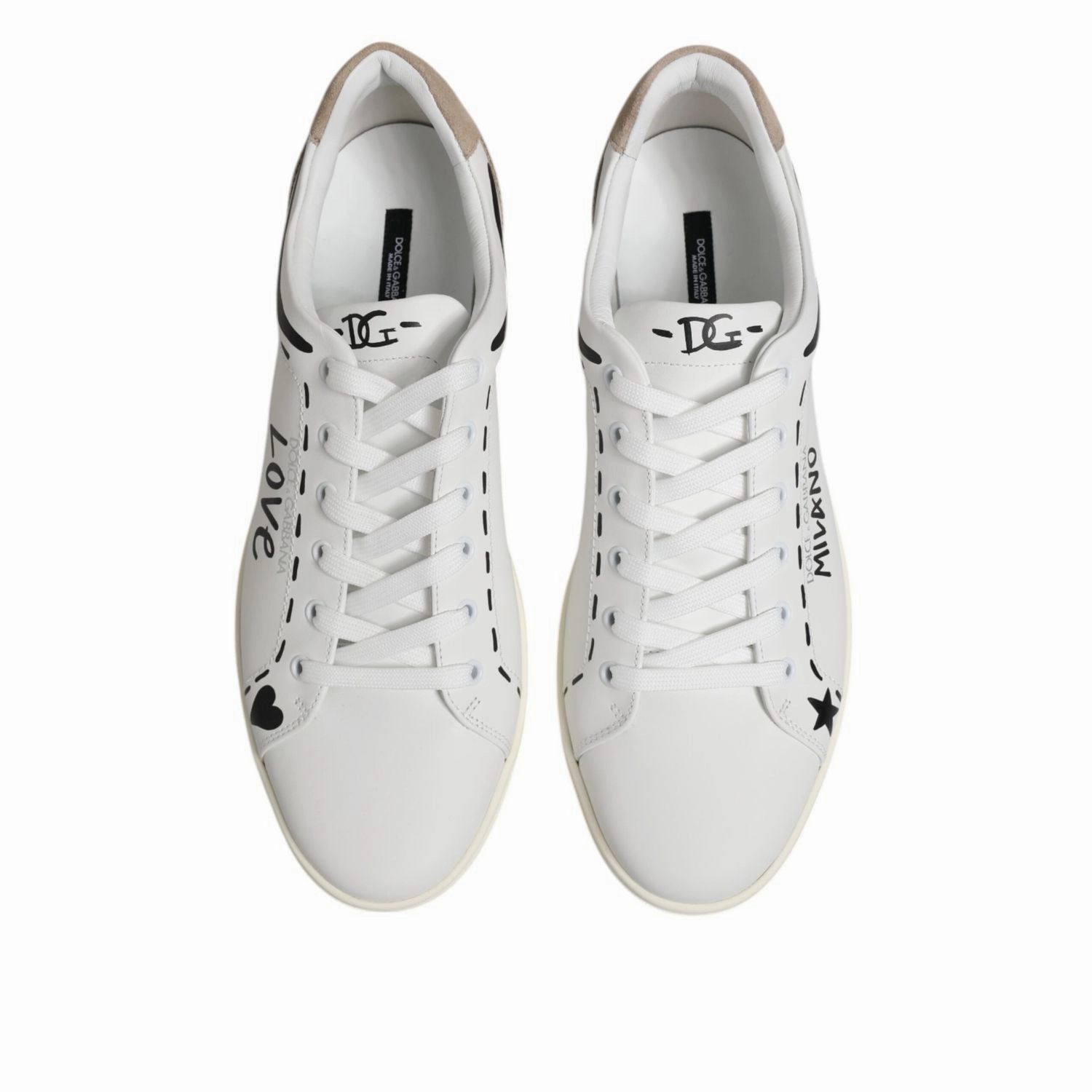Comet Sneakers Dolce & Gabbana White Leather MILANO Low Top Sneakers Shoes