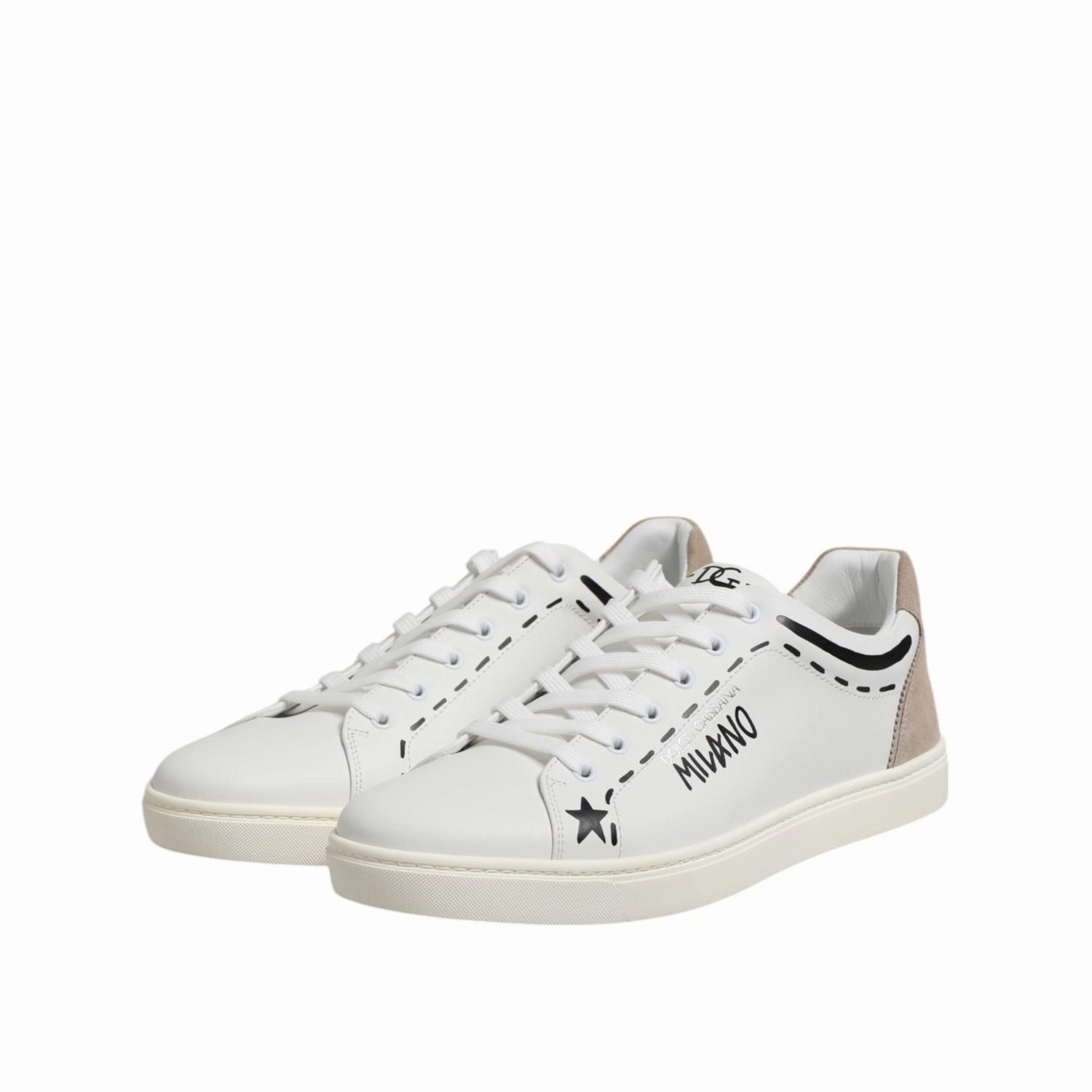 Protective Spray For Sneakers Dolce & Gabbana White Leather MILANO Low Top Sneakers Shoes