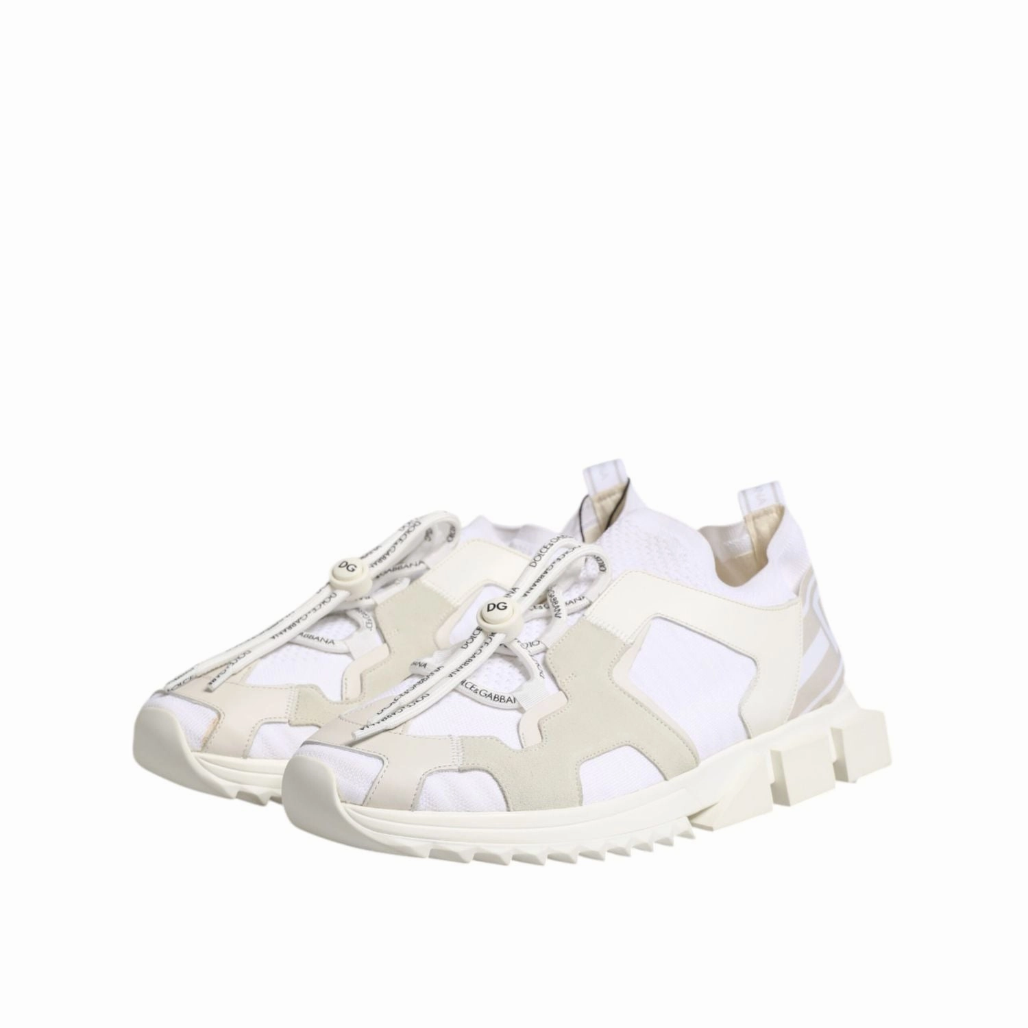 Dolce & Gabbana White Mesh Sorrento Trekking Sneakers Shoes Track And Field Sneakers