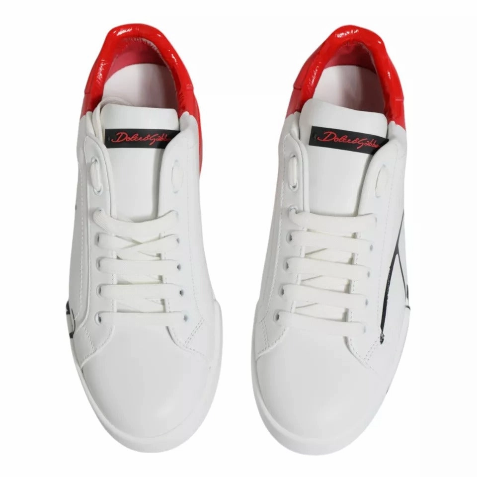 Sneakers Restaurant Winooski Dolce & Gabbana White Red Portofino Low Top Sneakers Shoes