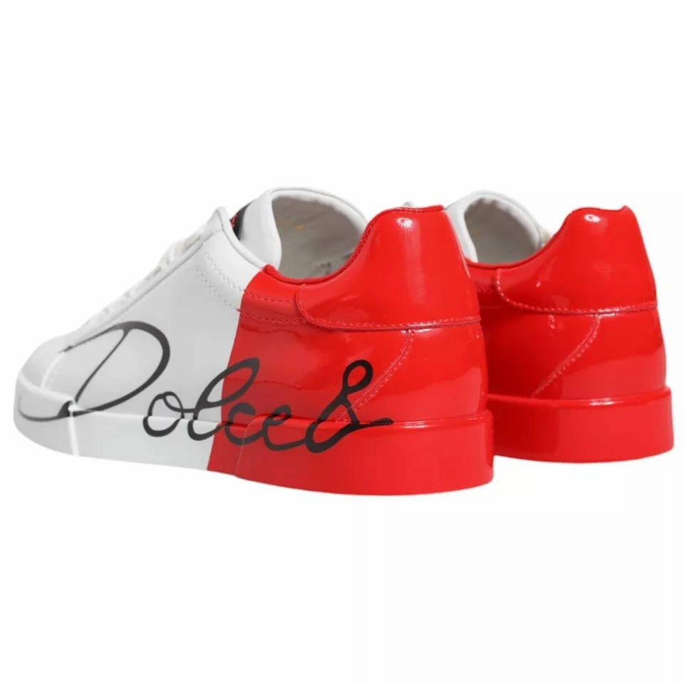 Dolce & Gabbana White Red Portofino Low Top Sneakers Shoes Buy Sneakers
