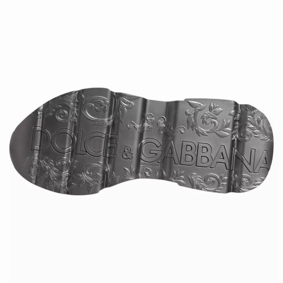 Zoo York Sneakers Dolce & Gabbana White Silver DAYMASTER Leather Sneakers Men Shoes