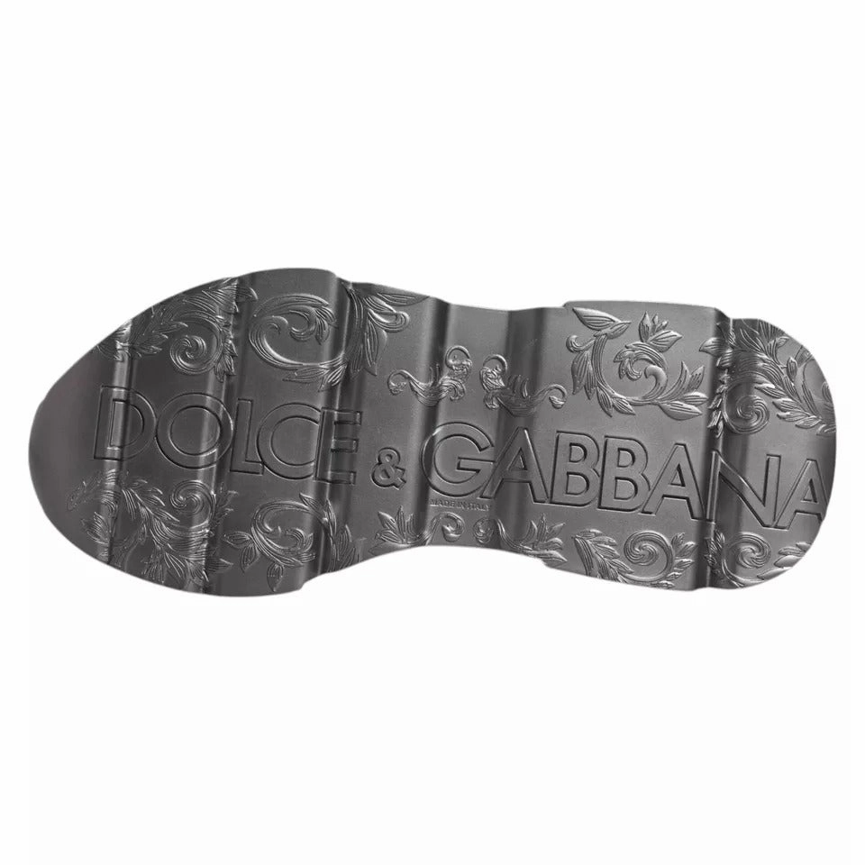 Dolce & Gabbana White Silver DAYMASTER Leather Sneakers Men Shoes Kobe New Sneakers