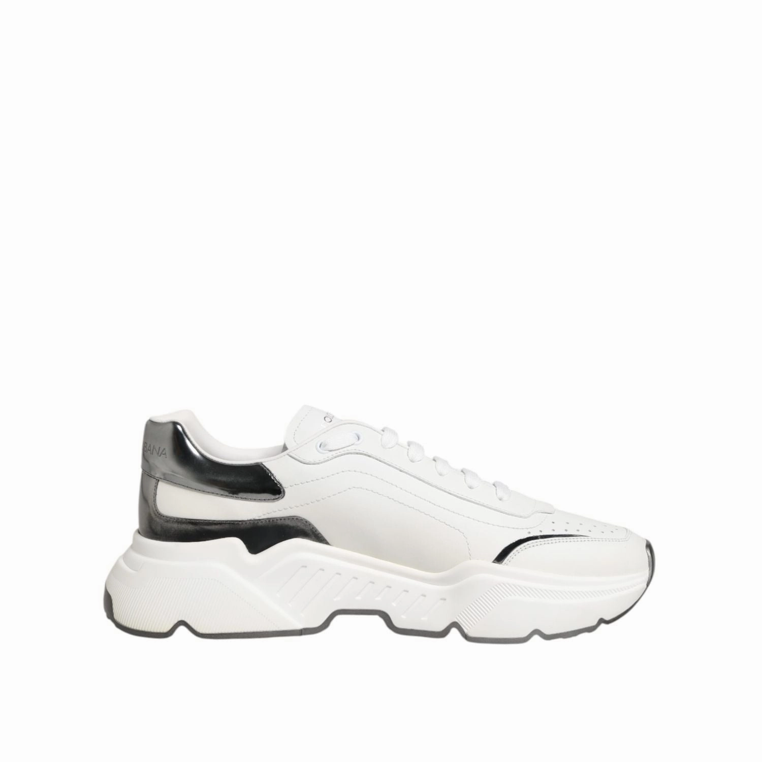 Uptempo Sneakers Dolce & Gabbana White Silver DAYMASTER Leather Sneakers Shoes
