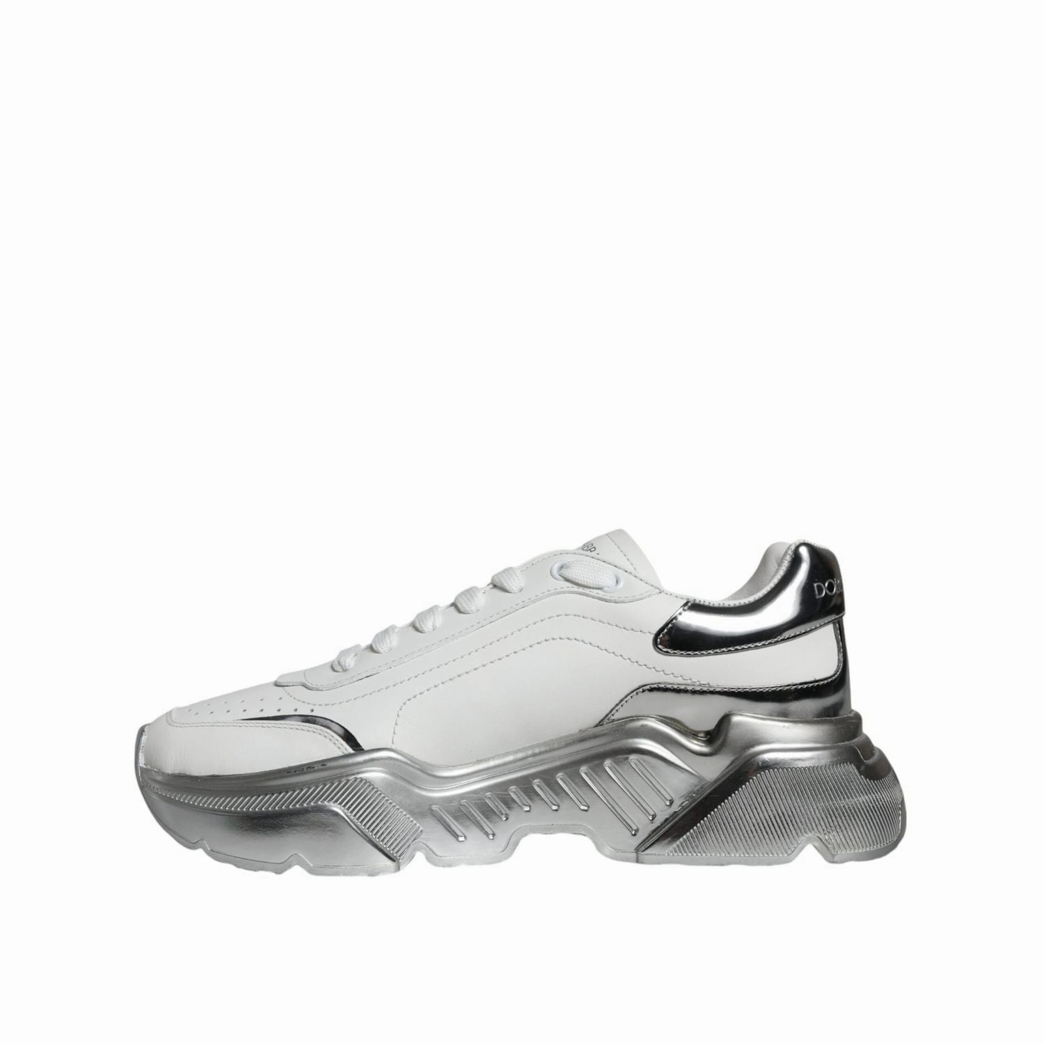 Dolce & Gabbana White Silver Daymaster Low Top Sneakers Shoes Size 8 Sneakers
