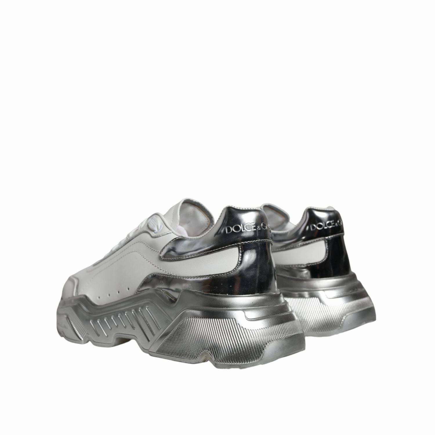 Dolce & Gabbana White Silver Daymaster Low Top Sneakers Shoes Best Sneakers For Wide Feet
