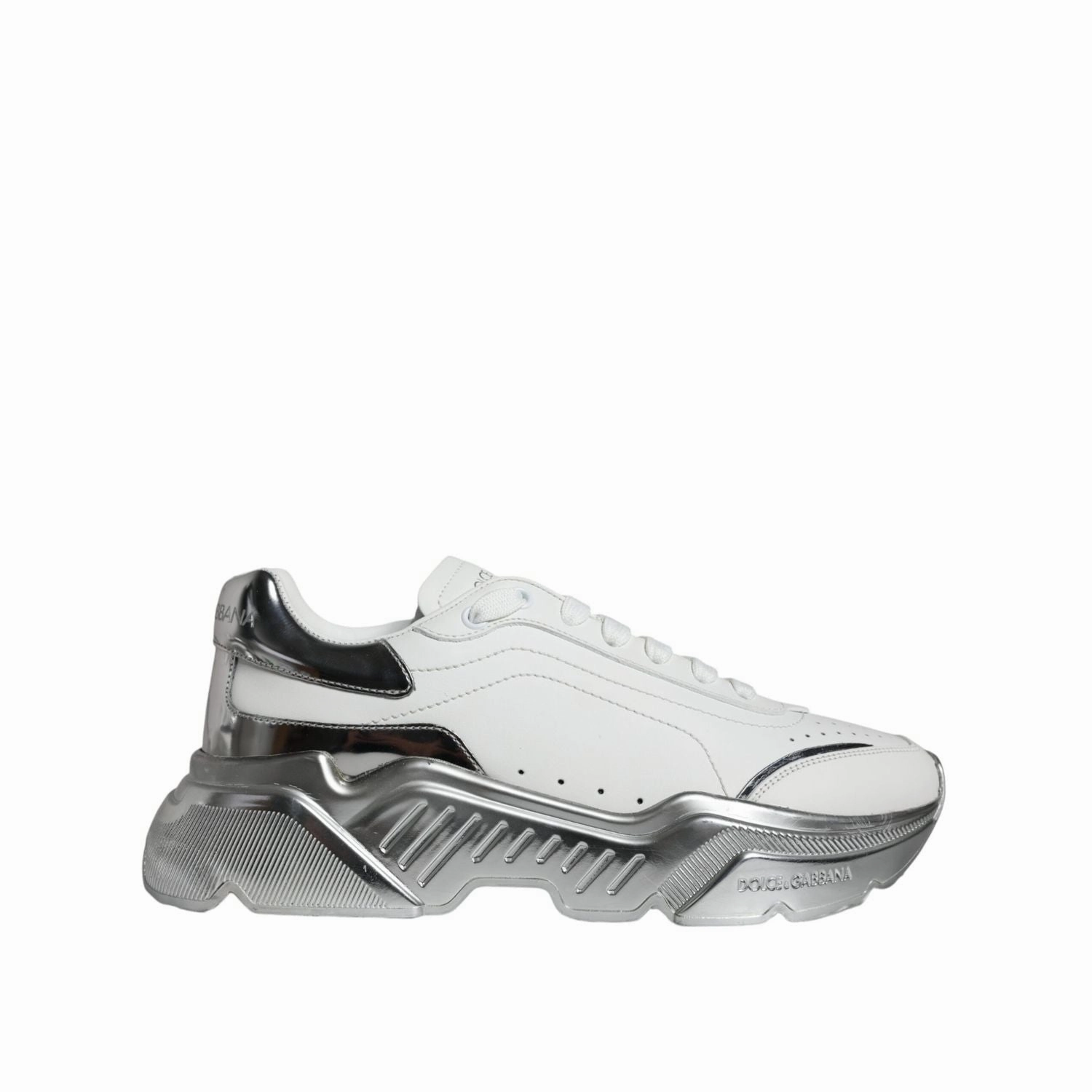 Dolce & Gabbana White Silver Daymaster Low Top Sneakers Shoes Sneakers Buy One Get One Half Off