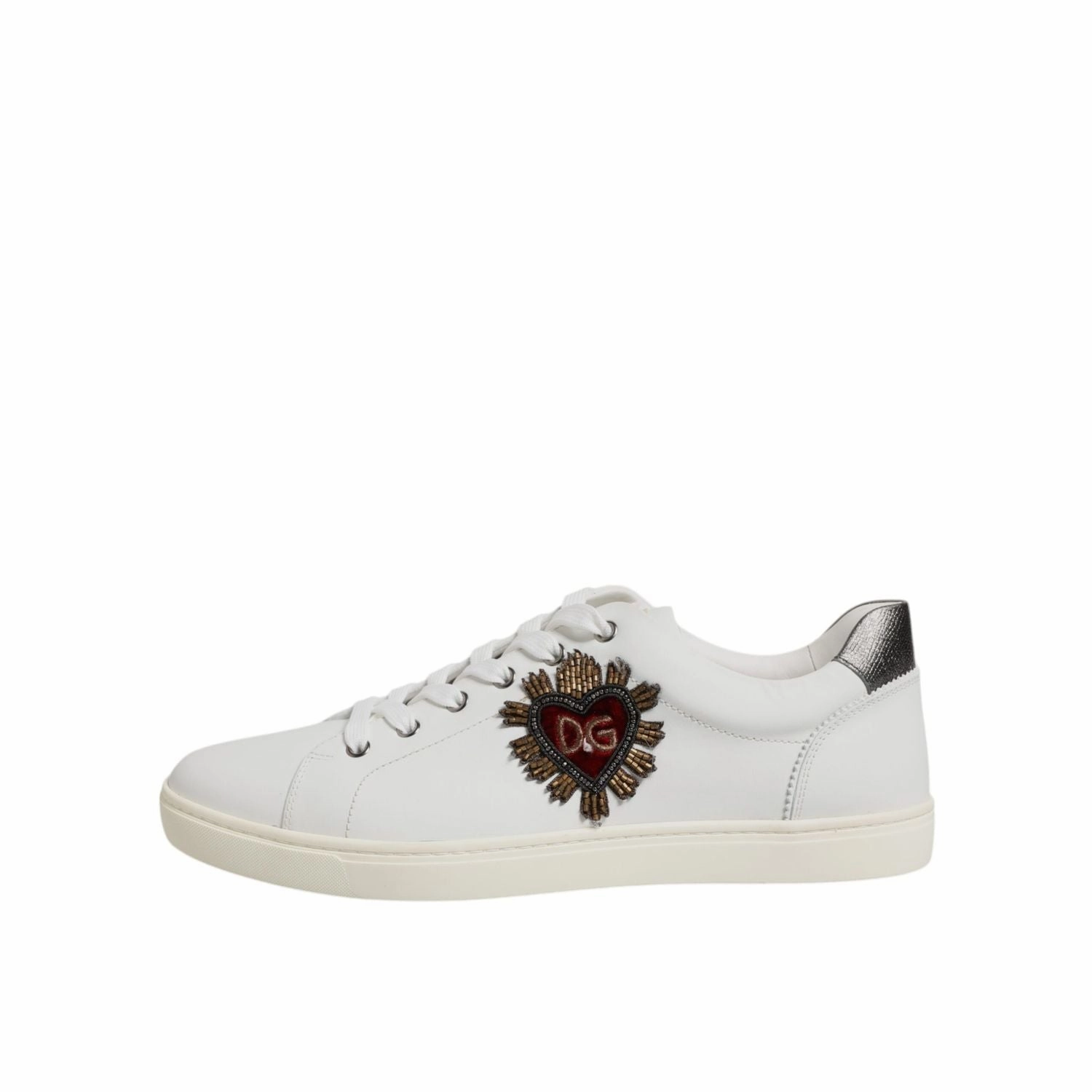 Dolce & Gabbana White Silver Sacred Heart Men Sneakers Shoes Sneakers That Go With Everything