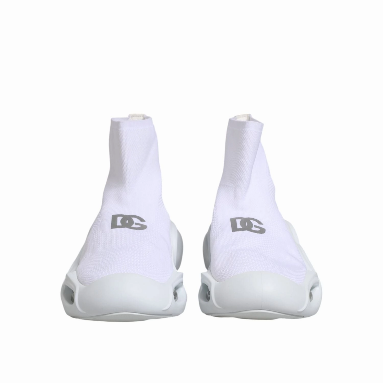 Salazar Sneakers Dolce & Gabbana White Silver Slip On Wave Socks Sneakers Shoes