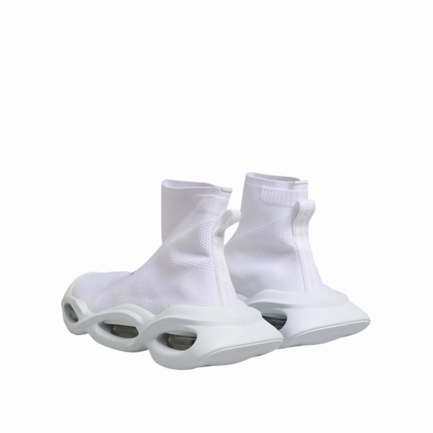 Dolce & Gabbana White Silver Slip On Wave Socks Sneakers Shoes Predator Sneakers