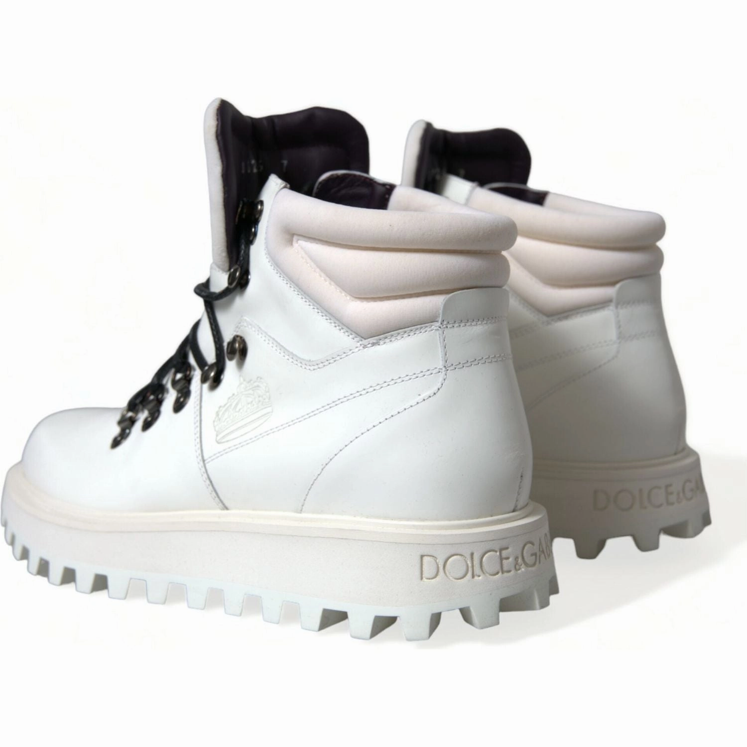 Shoe For Flat Foot Dolce & Gabbana White Vulcano Trekking Ankle Boots Shoes