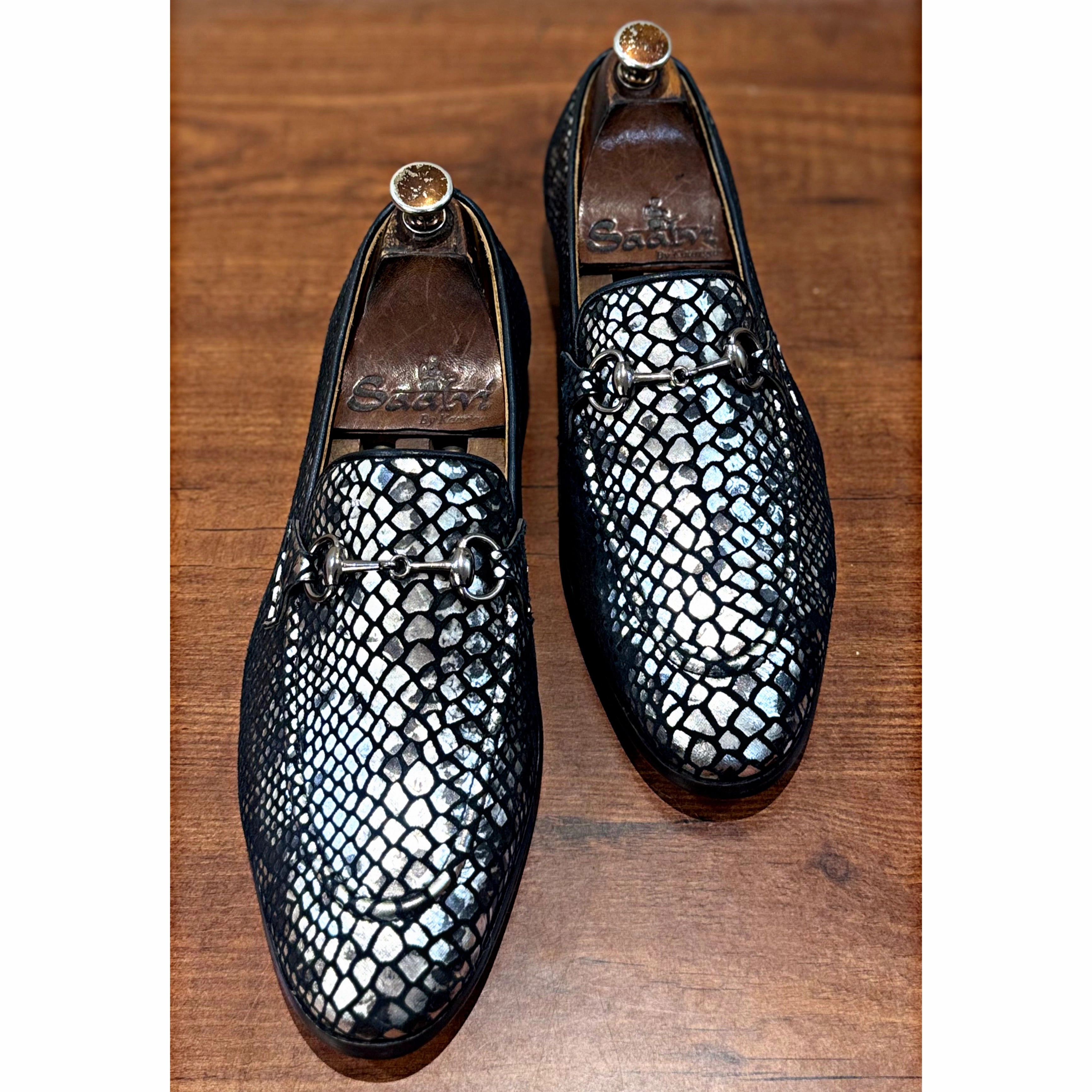 Exotic Snake Foil Loafers Lugsole Loafers