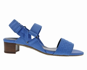 Ros Hommerson Virtual Women's Slingback Heel Shoes In Blue Elastic American Made Sandals