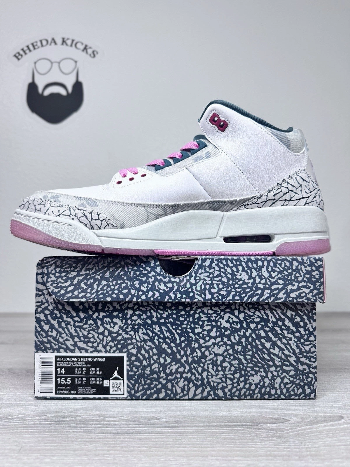 Size 14 - Nike Air Jordan 3 Retro 'Wings' [HM6993-100] Men's Preowned Rare Asics Gel Kayano Walking Shoes