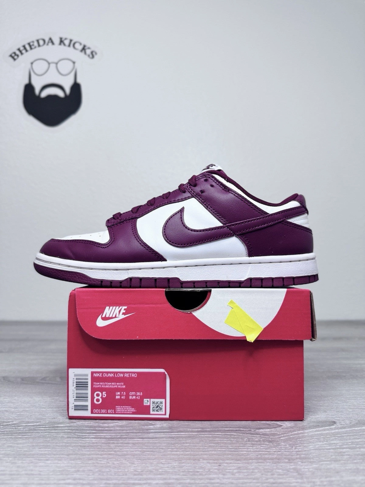 Asics Shoes Gel Quantum 180 Size 8.5 - Nike Dunk Low Team Red White Leather (DD1391-601) Preowned