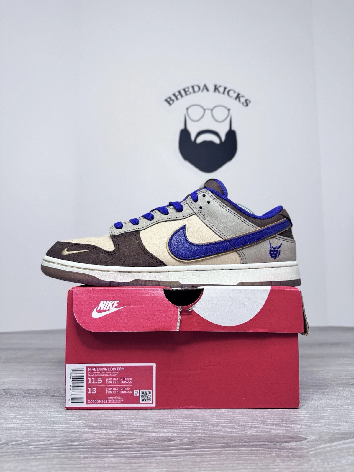 Size 11.5 - Nike Dunk Low Premium Setsubun (CW2288-111) Preowned Authentic Asics Tiger Sports Shoes