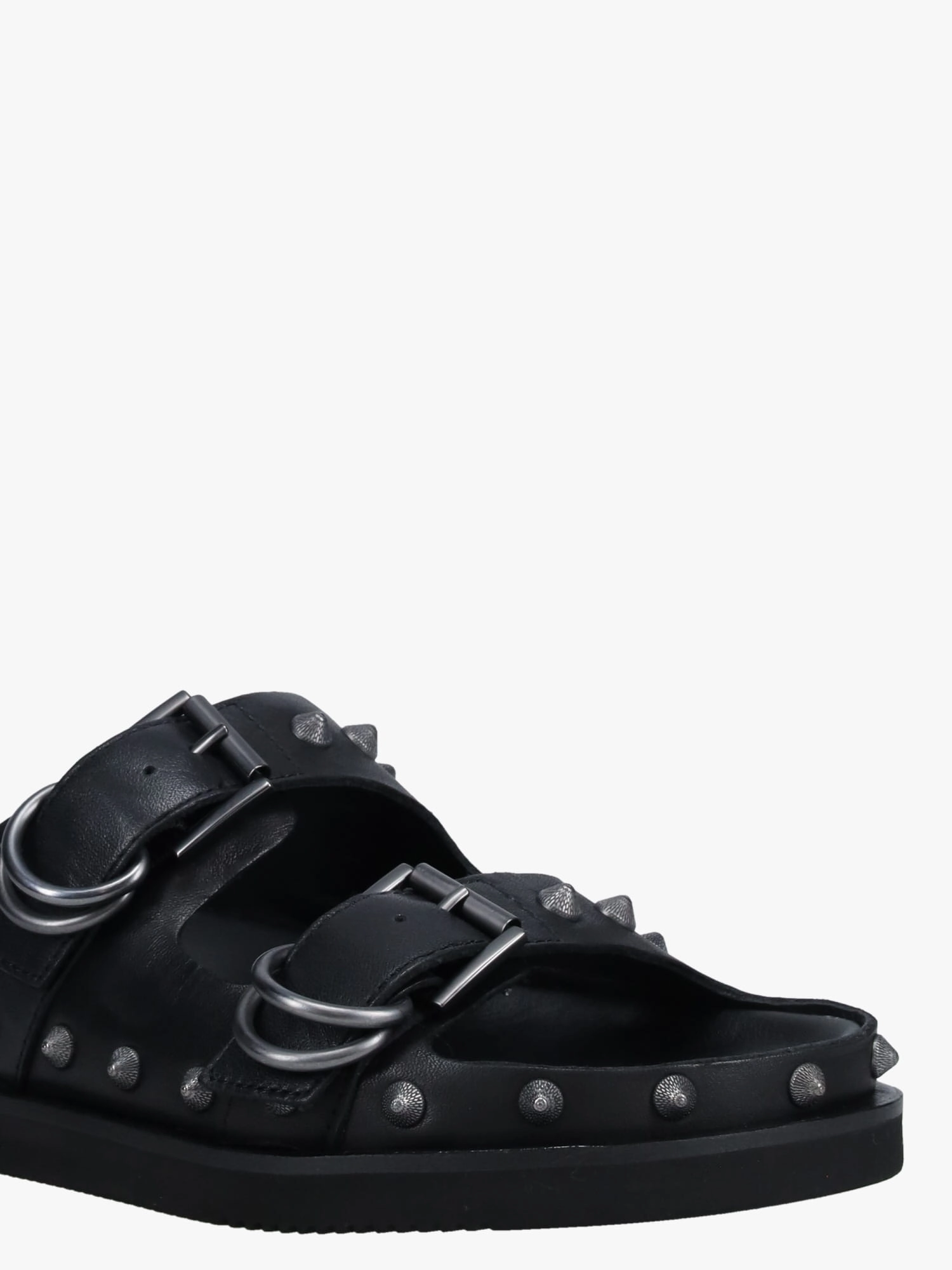 Urus Black Soft Leather Tabi Shoes Flat