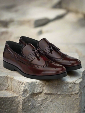 Eden Kilt Tassel Loafers Wearing Penny Loafers