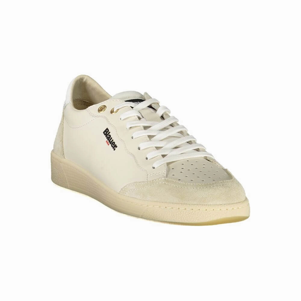 Blauer White Leather Men Sneaker Slip On Shoes Sneakers