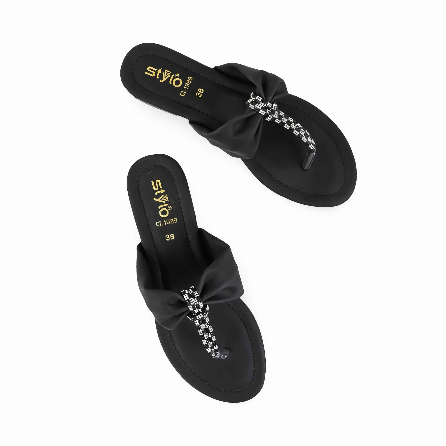 Casual Shoe Brands Black Casual Chappal CL1989