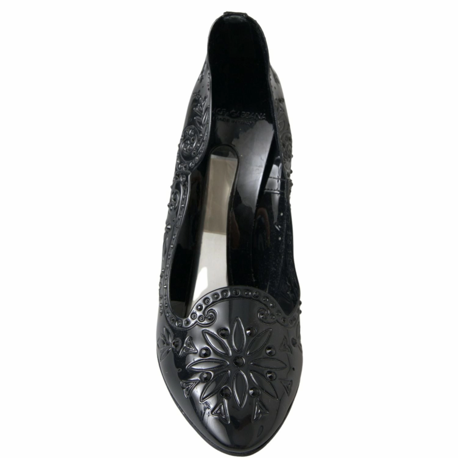Dolce & Gabbana Black CINDERELLA Floral Crystal Heels Shoes 2e Width Running Shoes