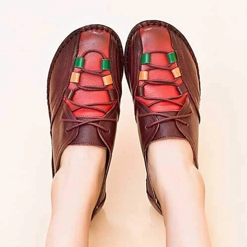 Brighton Loafers Comfortable Leather Lace Up Loafers For Women