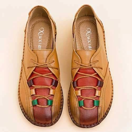 Designer Dress Loafers Comfortable Leather Lace Up Loafers For Women