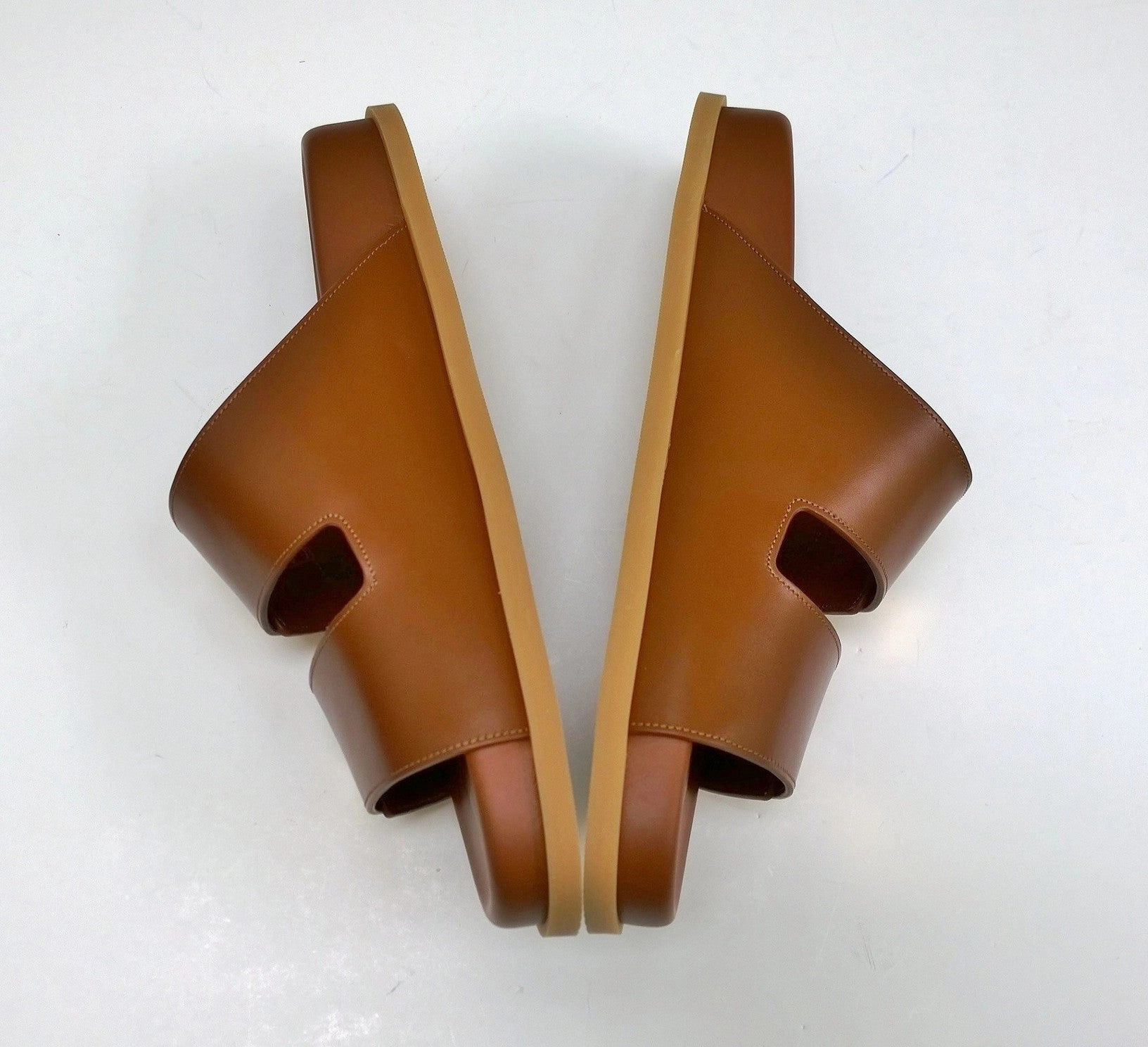 See Kai Run Sandals Valentino Garavani Roman Stud Brown Leather Slides with Gold Rockstud Sandals