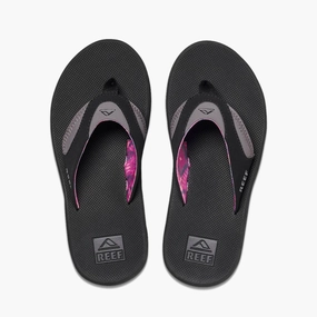 Reef Womens Fanning Flip Flops - Black/Grey Rei Sanuk Flip Flops