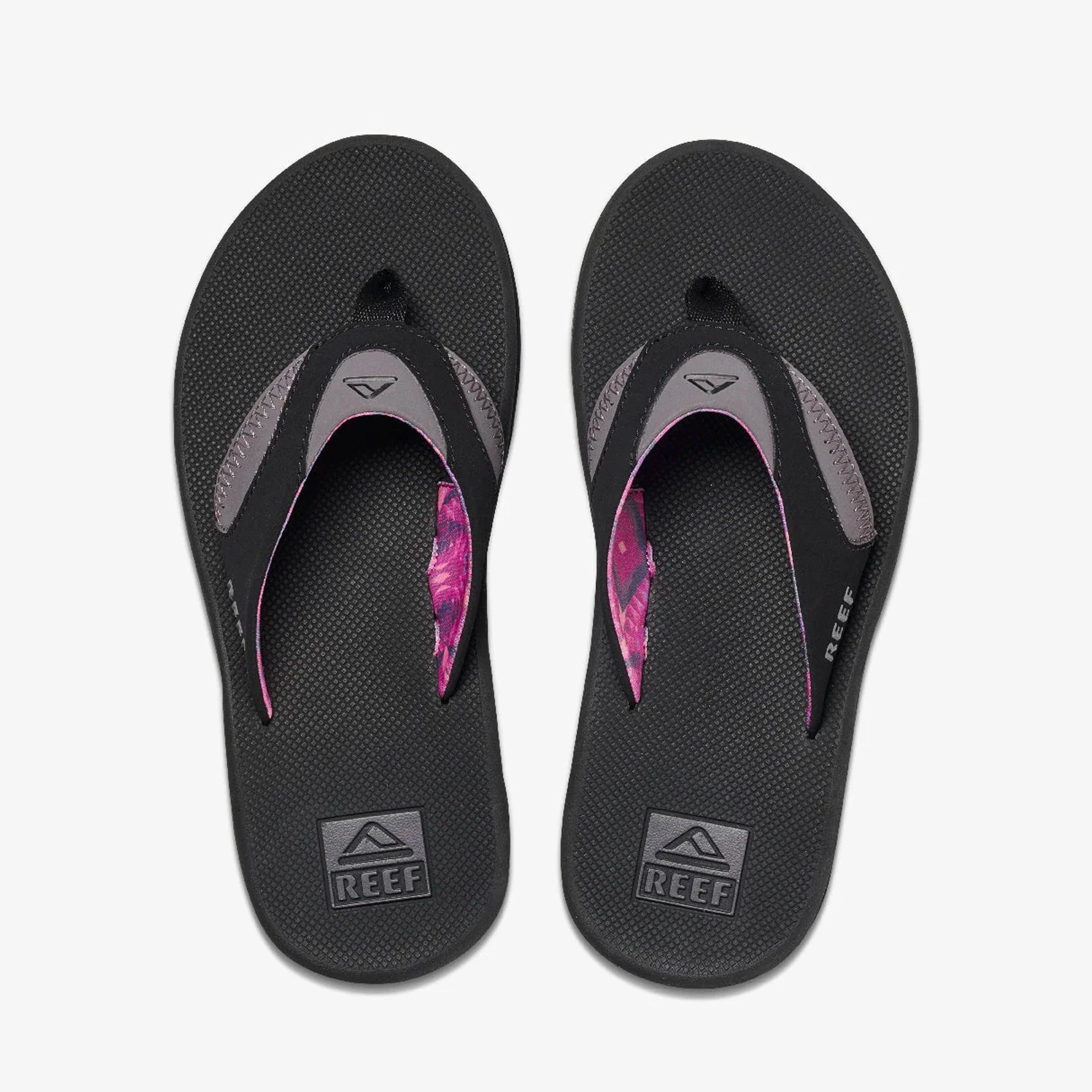Reef Womens Fanning Flip Flops - Black/Grey Flip Flop Fly