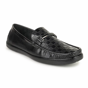 Arch Support Loafers Britmen S-18 Checkbox Pattern Horsebit Loafers For Men
