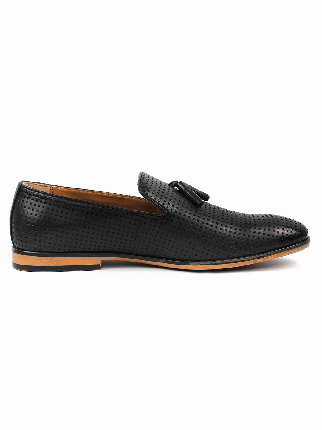 Sock For Loafers Pierced Black Tassel Loafers