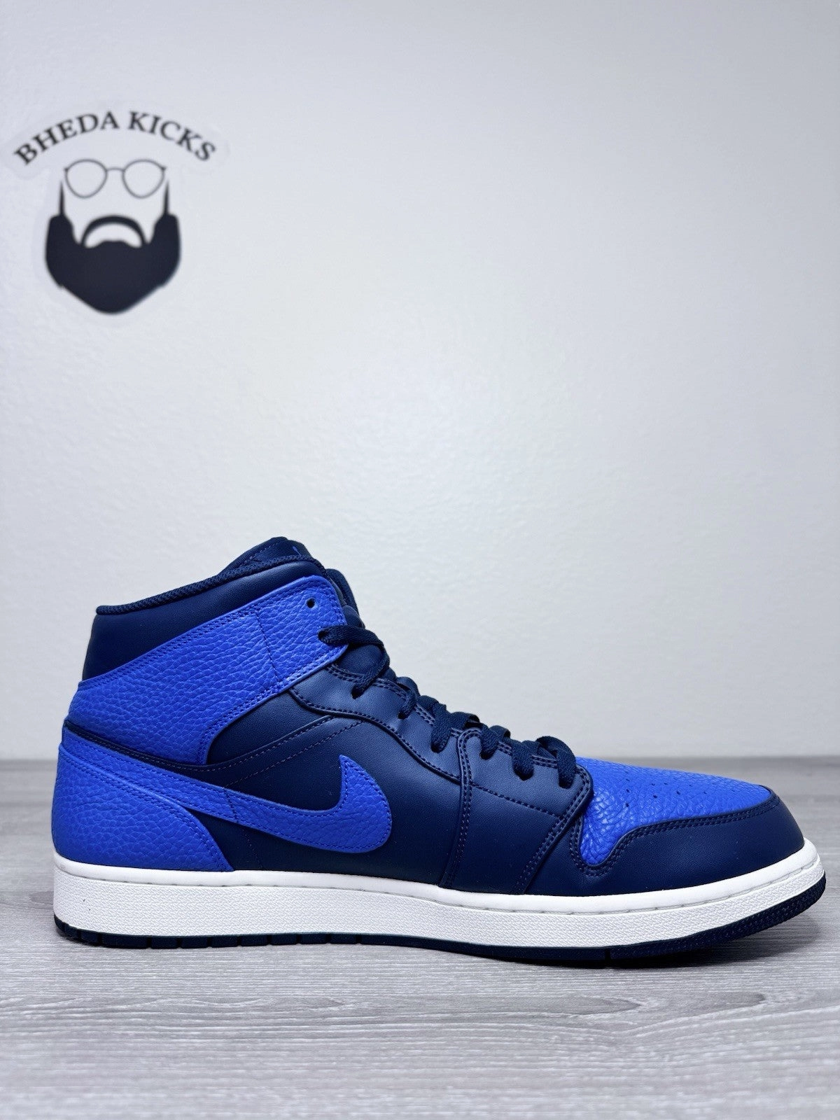 Size 16 - Nike Air Jordan 1 Mid Obsidian Game Royal 2018 554724-412 Asics Shoes In Uk