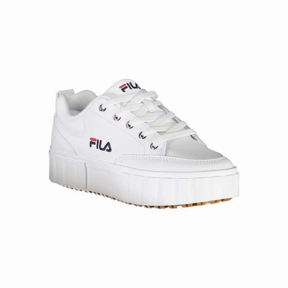 Sneakers Golf Fila Chic White Wedge Sneakers with Embroidered Detail