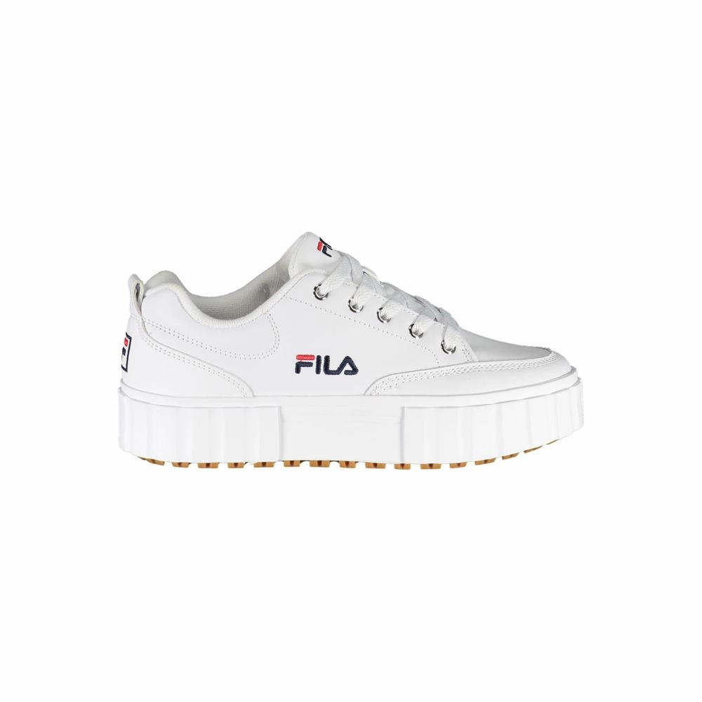 Fila Chic White Wedge Sneakers with Embroidered Detail Jogger Sneakers
