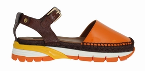 High Heel Platform Sandals Brown Leather Espadrilles Sandals