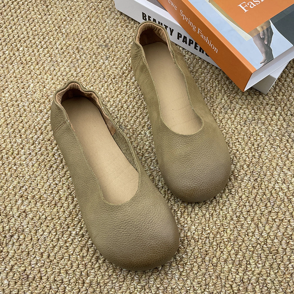Abound Shoes Flats Round Toe Slip-on Leather Flat Casual Shoes