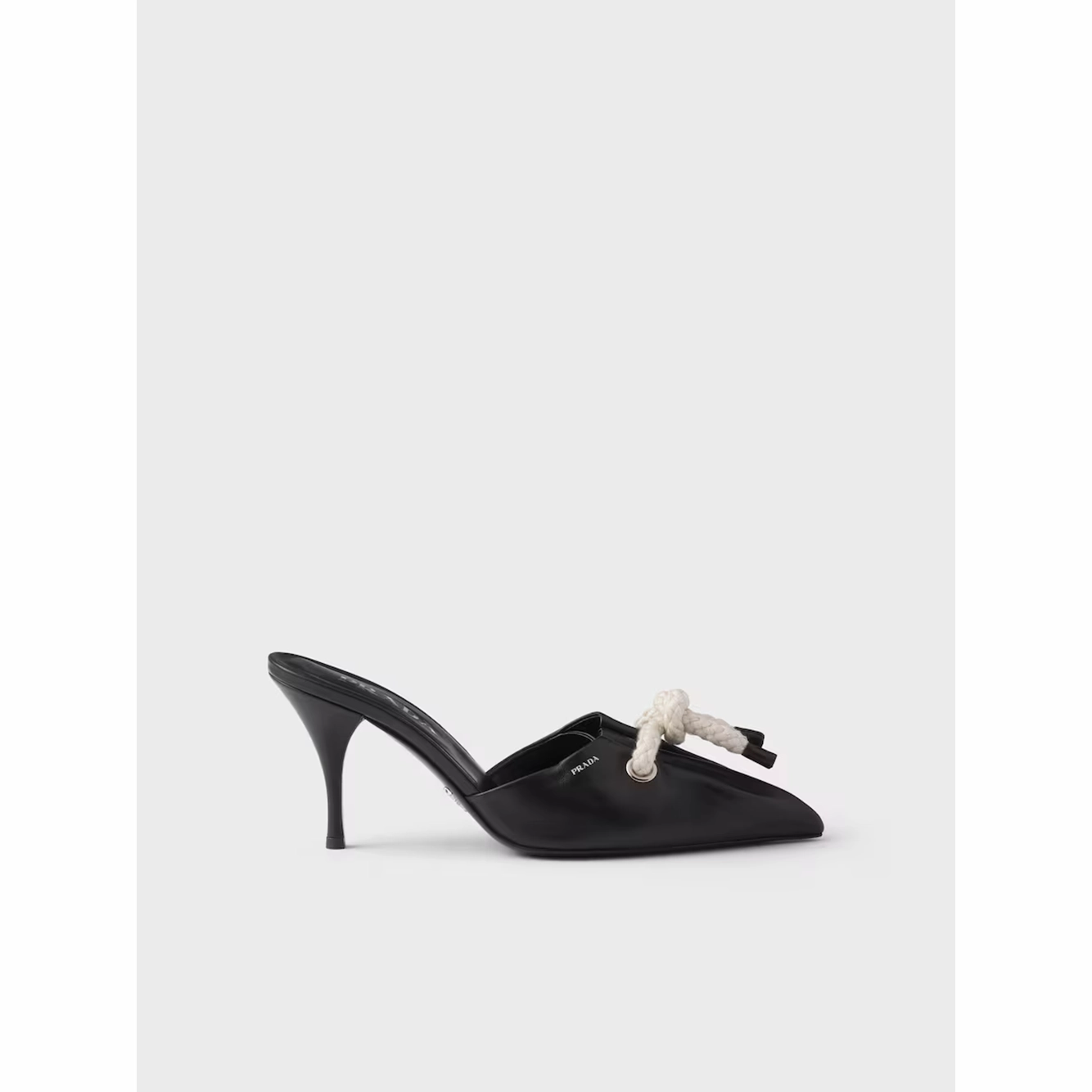 Sandals Adilette Prada Black Nappa Leather Rope Detail  Sandals