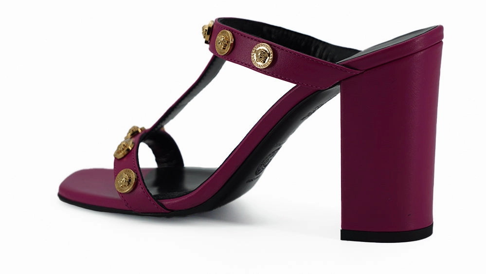 Elegant Purple Calf Leather High Sandals Cowboy Sandals