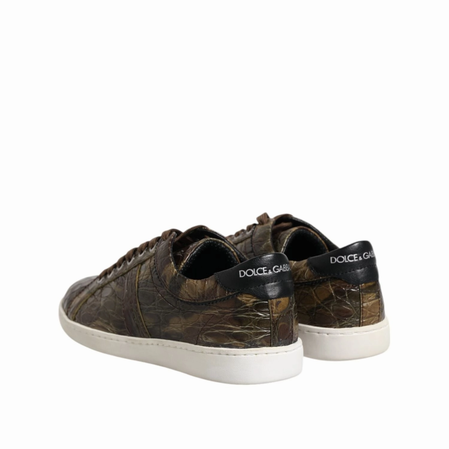 Sneakers Images Pictures Dolce & Gabbana Brown Exotic Leather Low Top Sneakers Shoes