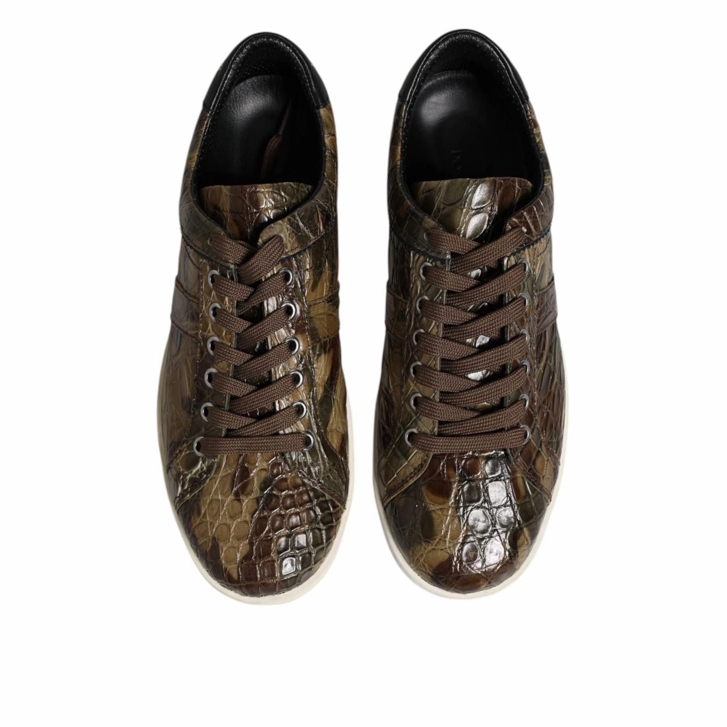 Dolcevita Sneakers Dolce & Gabbana Brown Exotic Leather Low Top Sneakers Shoes