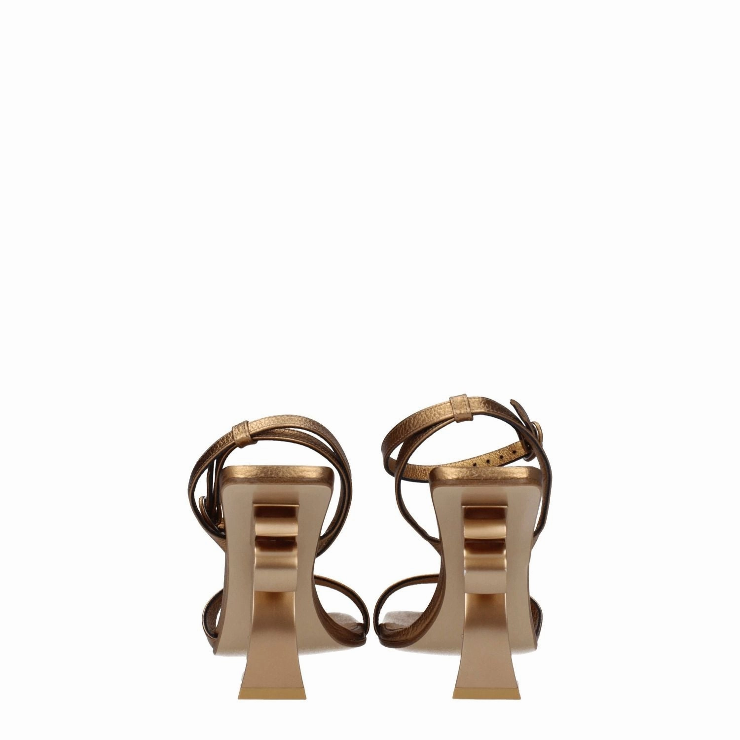 Palm Angels Gold Leather Platform Sandals Sandals In St Lucia