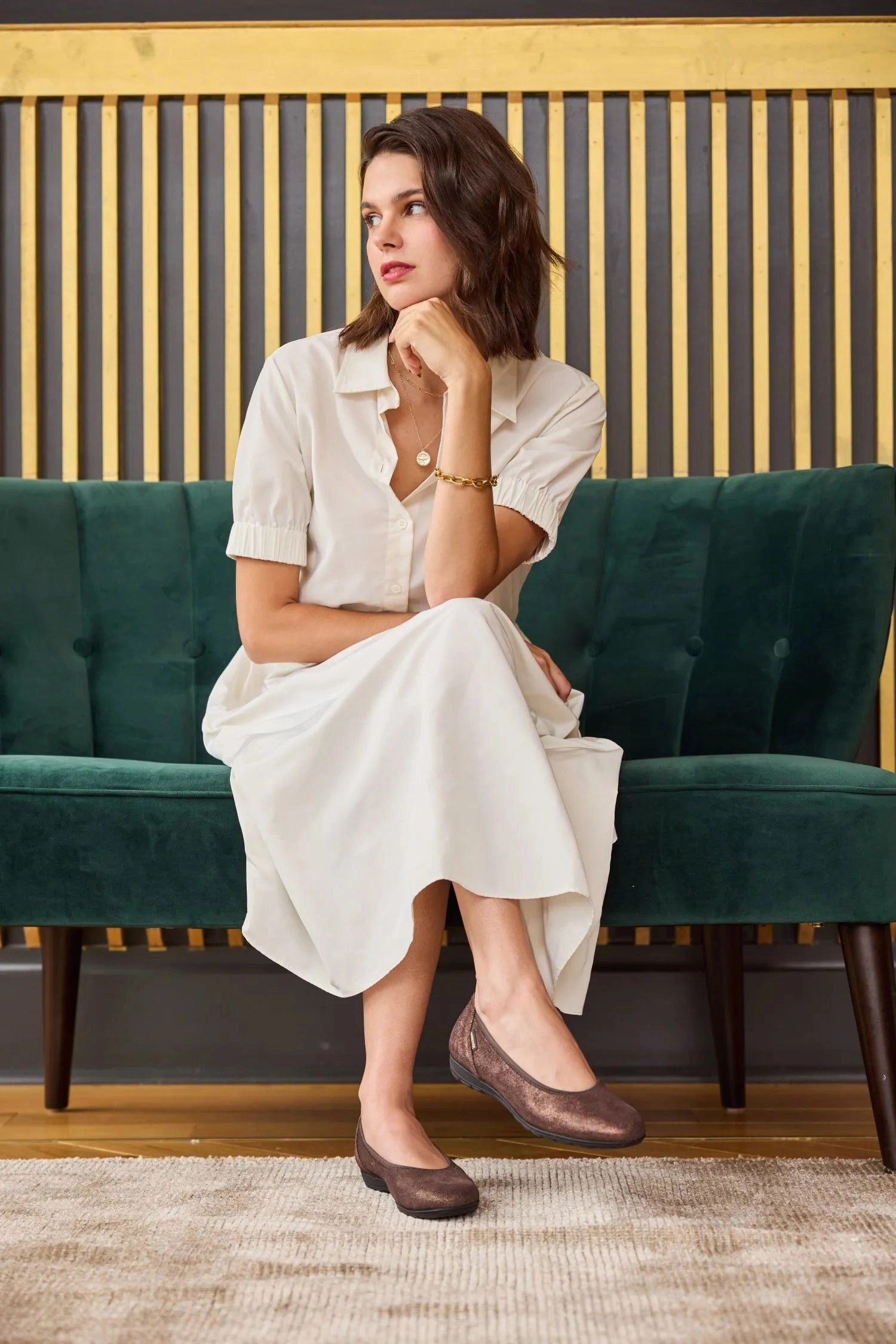 Beige Flat Shoes Emilie - Brown Monaco