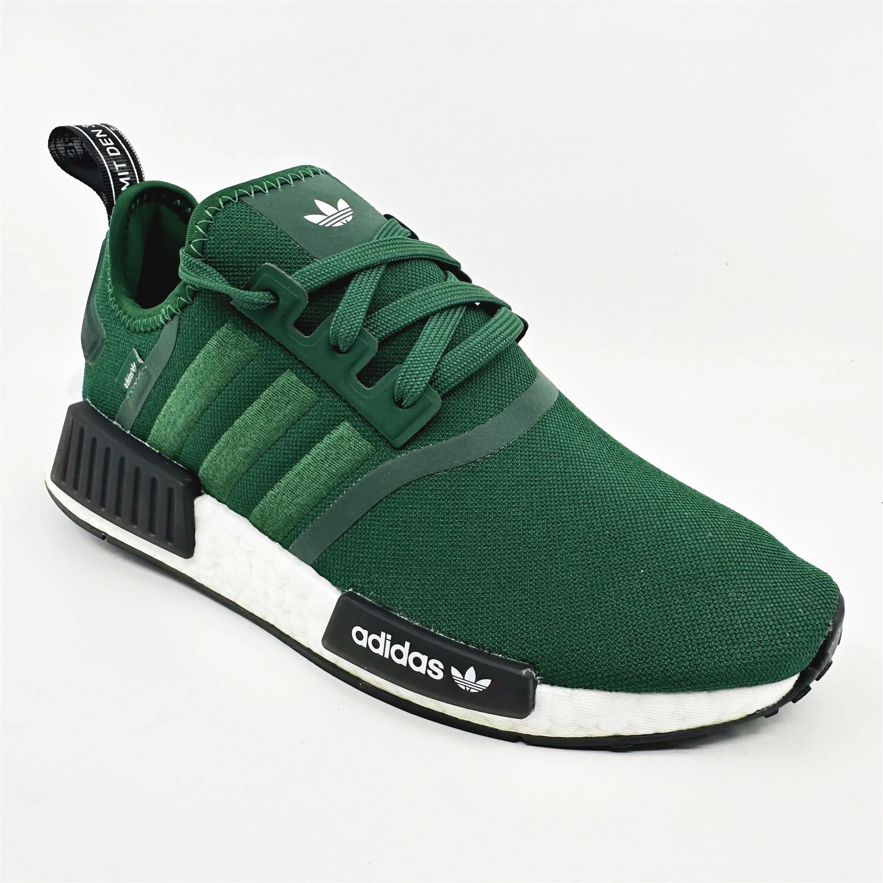 adidas NMD R1 Green White Black Women Athletic Sneaker HQ4280 Low Heel To Toe Drop Running Shoes