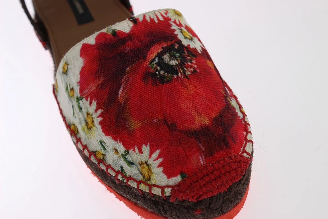 Slider Sandals Floral Brocade Espadrilles Sandals