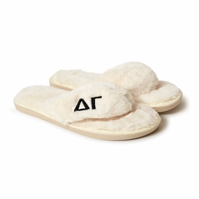 The Grinch Slippers Delta Gamma - Furry Slippers Women - With DG Embroidery Logo