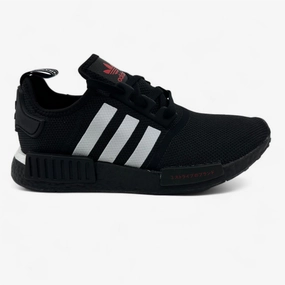 Get Fitted For Running Shoes Adidas NMD R1 Black White Mens Athletic Japanese Side Print Sneaker