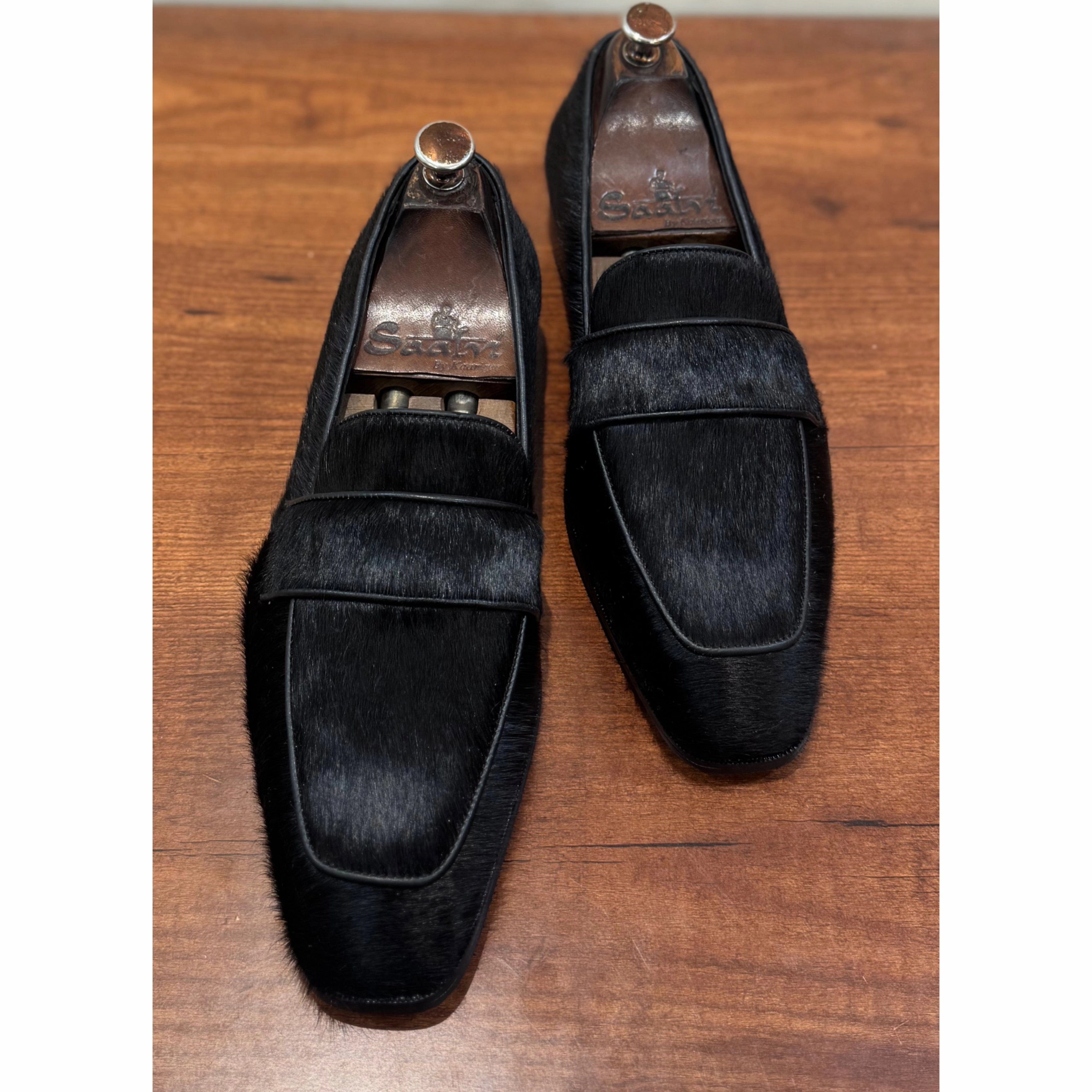 Hairon Leather Loafers Black Penny Loafers Business Casual