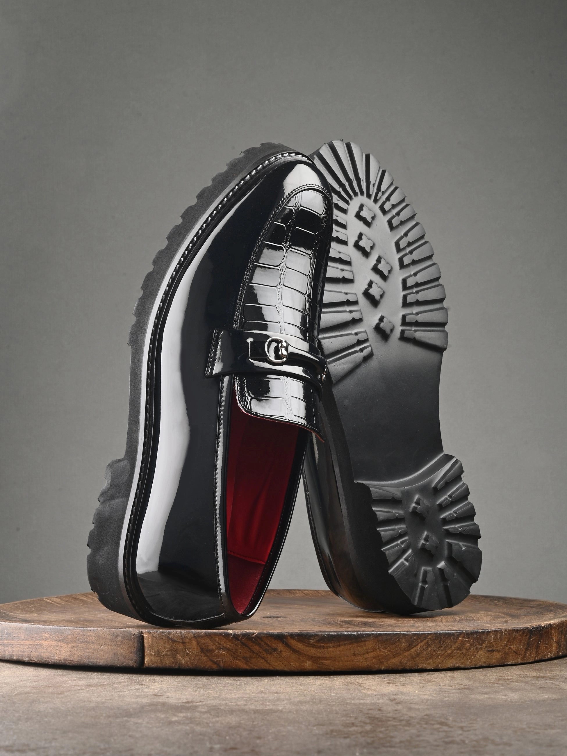 Lisboa Black Chunky Loafers Loafers Leather Slip On