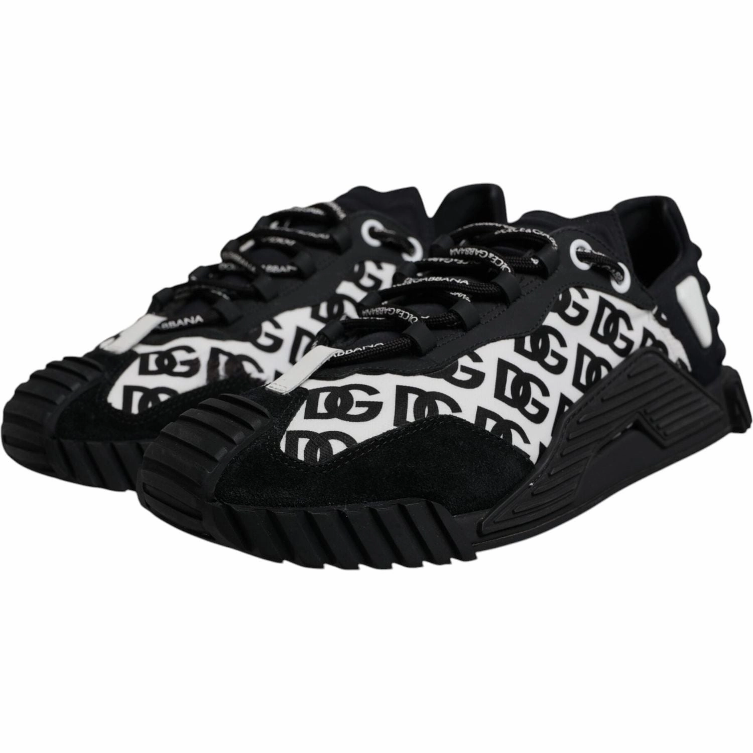 Dolce & Gabbana Black Logo Lace Up Low Top NS1 Sneakers Shoes Pump Sneakers